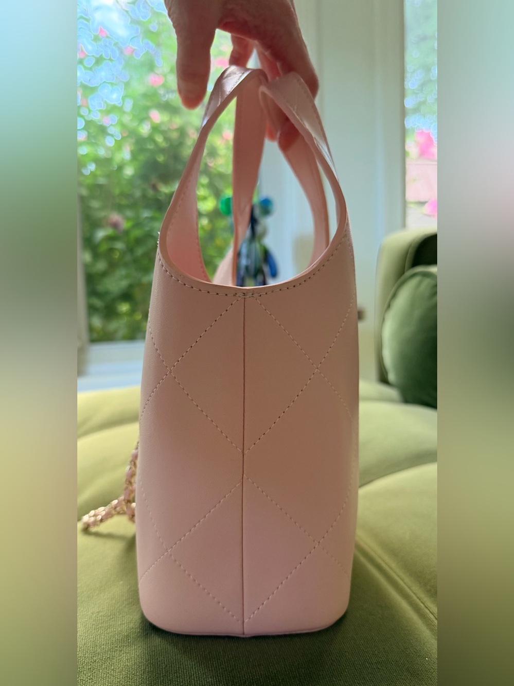 FULL SET New Chanel Pink Quilted Calfskin Small Shopping Bag wGold Tone Hardware - Picture 6 of 15